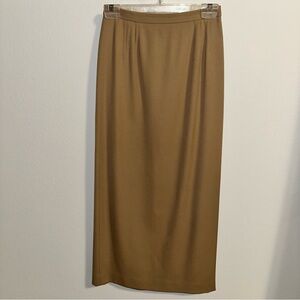Liz Claiborne collection Women's Classic Tan Maxi Skirt pure wool fully lined